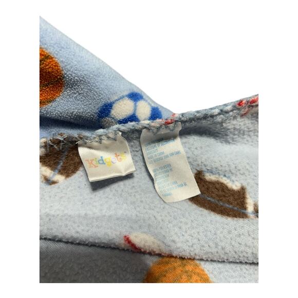 Kidgets Blue Basketball Football Baseball Soccer Cap Hat Sports Baby Blanket - Picture 3 of 7